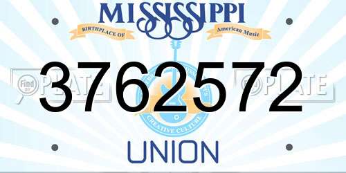 3762572 Mississippi License Plate