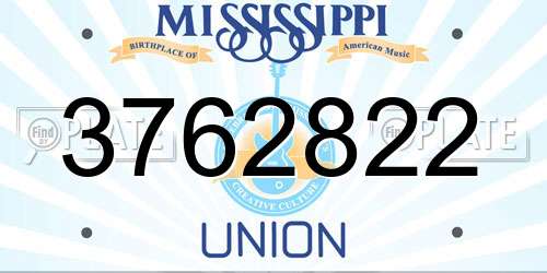 3762822 Mississippi License Plate