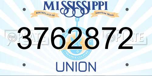 3762872 Mississippi License Plate