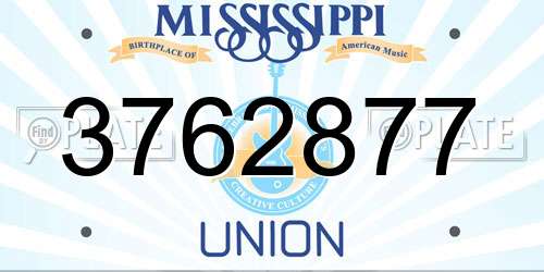 3762877 Mississippi License Plate