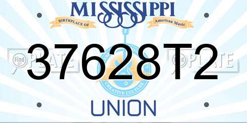 37628T2 Mississippi License Plate