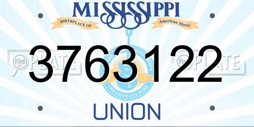 3763122 Mississippi License Plate