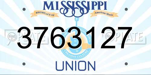 3763127 Mississippi License Plate