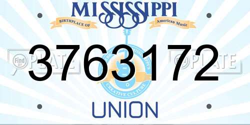 3763172 Mississippi License Plate