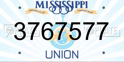 3767577 Mississippi License Plate