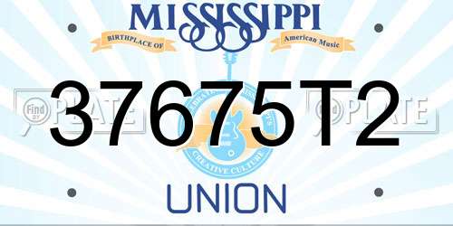 37675T2 Mississippi License Plate