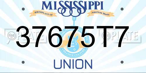 37675T7 Mississippi License Plate