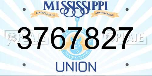 3767827 Mississippi License Plate