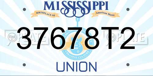 37678T2 Mississippi License Plate