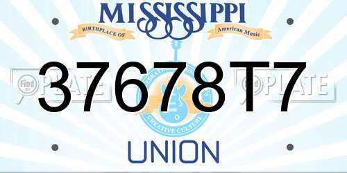 37678T7 Mississippi License Plate