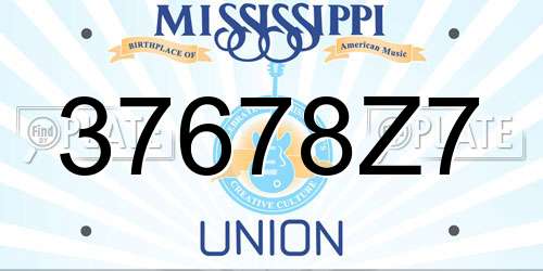 37678Z7 Mississippi License Plate