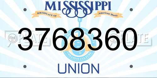 3768360 Mississippi License Plate