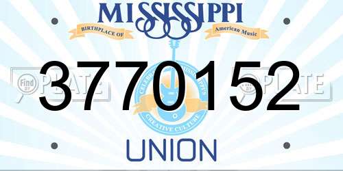 3770152 Mississippi License Plate