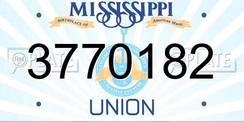3770182 Mississippi License Plate