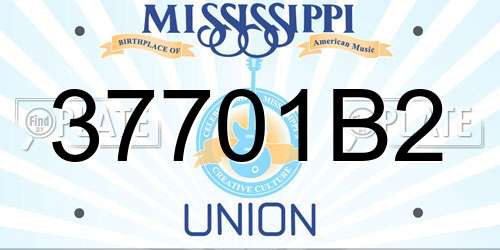 37701B2 Mississippi License Plate