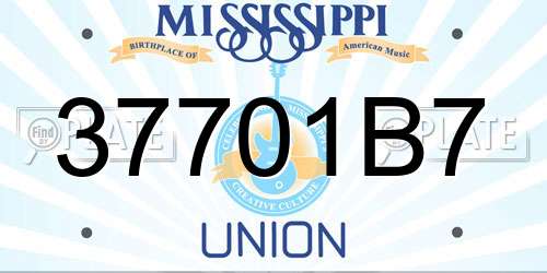 37701B7 Mississippi License Plate