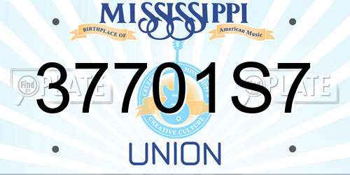 37701S7 Mississippi License Plate