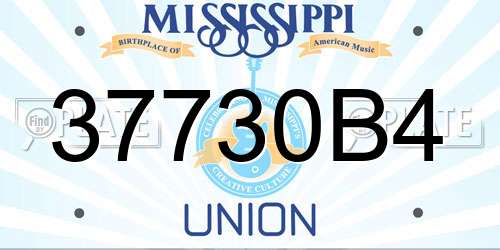 37730B4 Mississippi License Plate