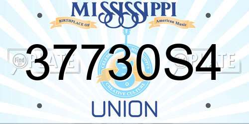 37730S4 Mississippi License Plate