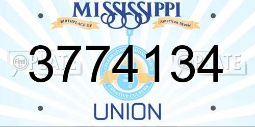 3774134 Mississippi License Plate