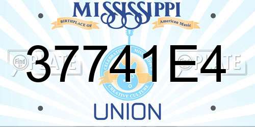 37741E4 Mississippi License Plate