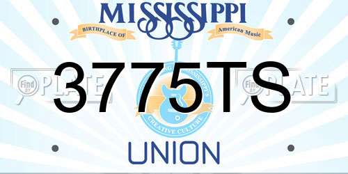 3775TS Mississippi License Plate
