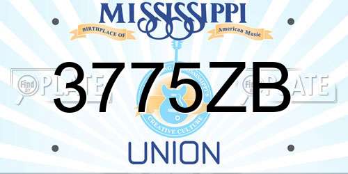 3775ZB Mississippi License Plate