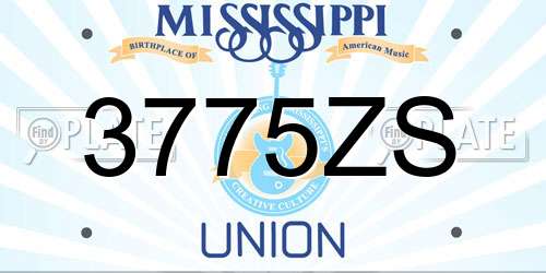 3775ZS Mississippi License Plate