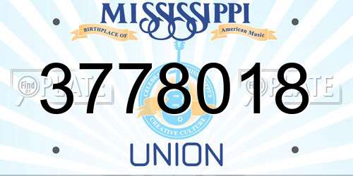 3778018 Mississippi License Plate
