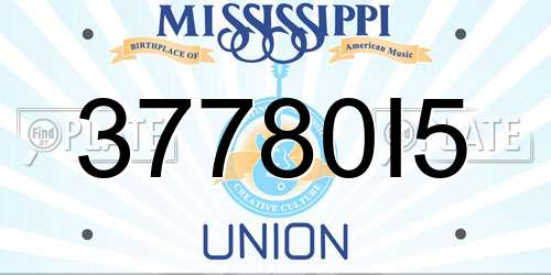 37780I5 Mississippi License Plate
