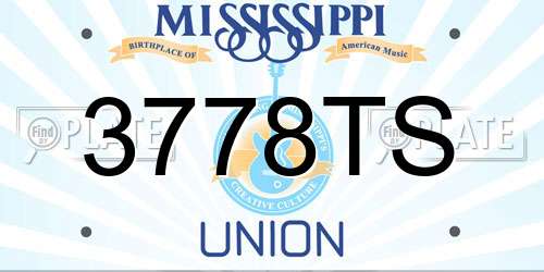 3778TS Mississippi License Plate