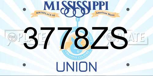 3778ZS Mississippi License Plate