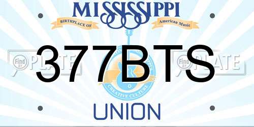 377BTS Mississippi License Plate