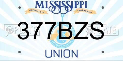 377BZS Mississippi License Plate