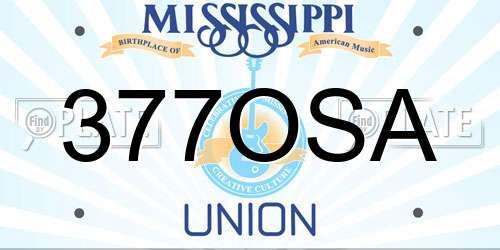 377OSA Mississippi License Plate