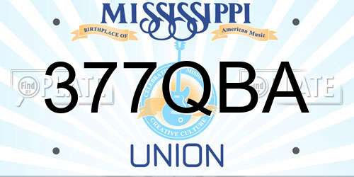 377QBA Mississippi License Plate