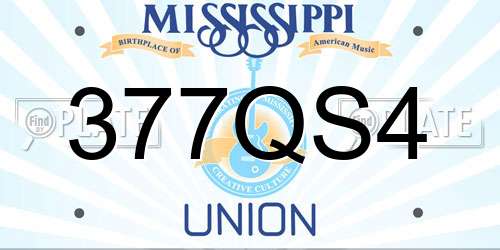 377QS4 Mississippi License Plate