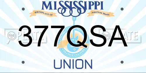 377QSA Mississippi License Plate