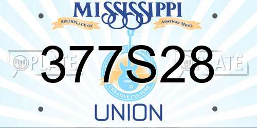377S28 Mississippi License Plate