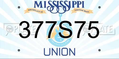 377S75 Mississippi License Plate