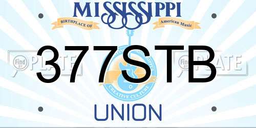 377STB Mississippi License Plate