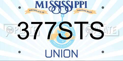 377STS Mississippi License Plate
