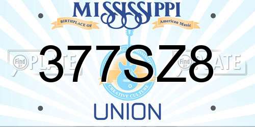 377SZ8 Mississippi License Plate