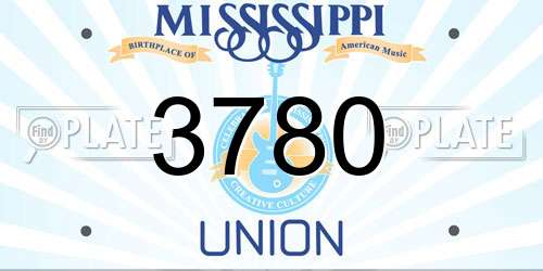 3780 Mississippi License Plate