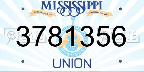 3781356 Mississippi License Plate