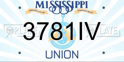 3781IV Mississippi License Plate