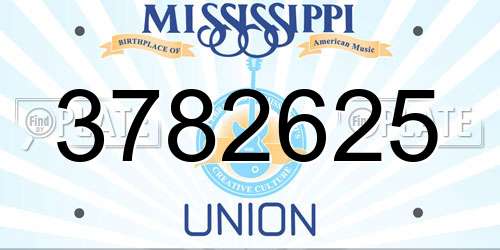 3782625 Mississippi License Plate