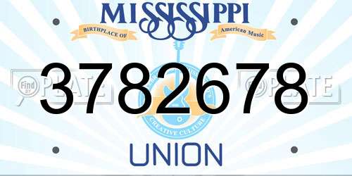 3782678 Mississippi License Plate