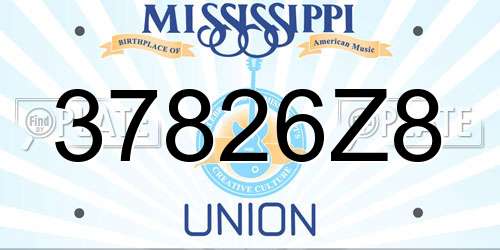 37826Z8 Mississippi License Plate
