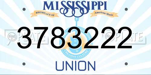 3783222 Mississippi License Plate